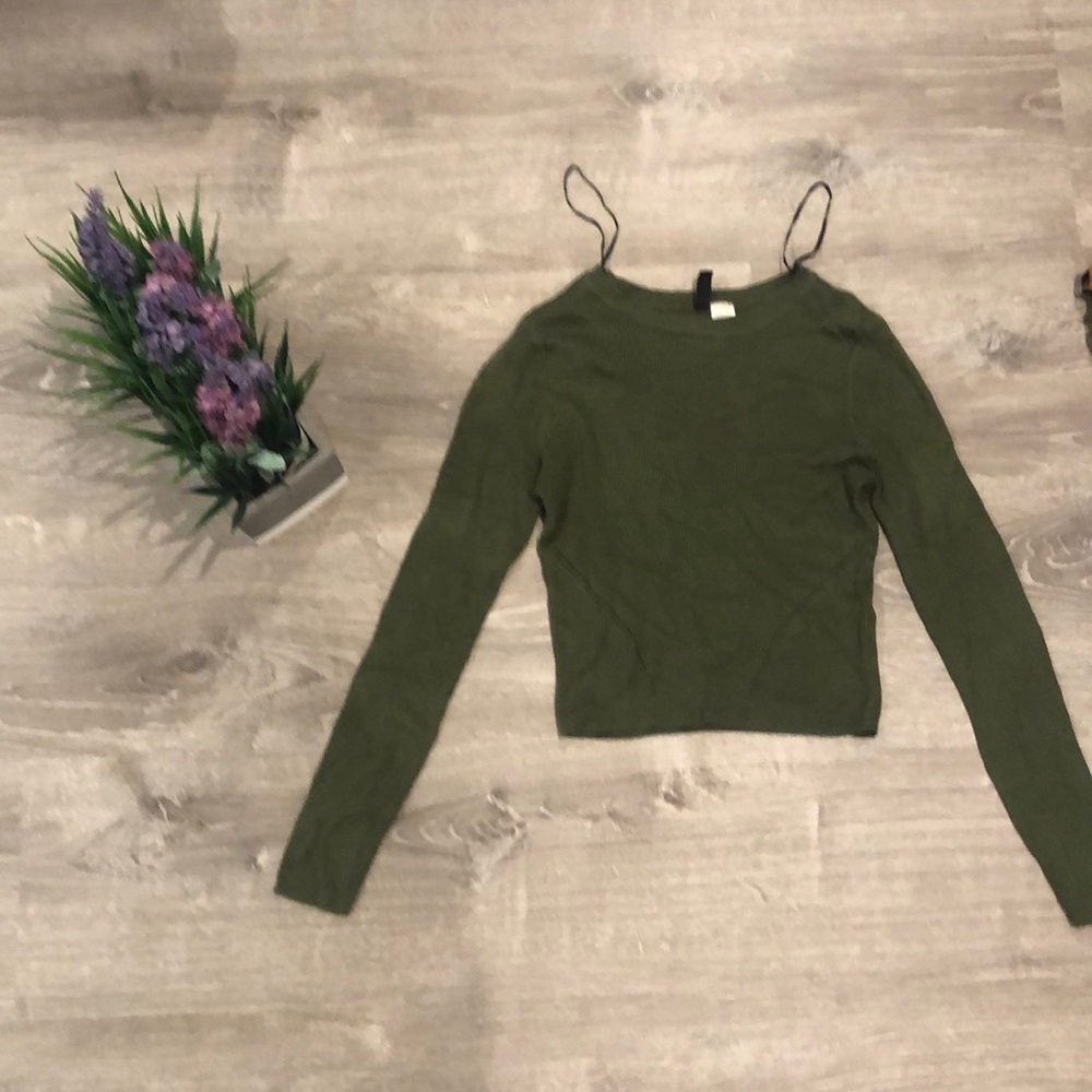 Olive Green Cropped sweater